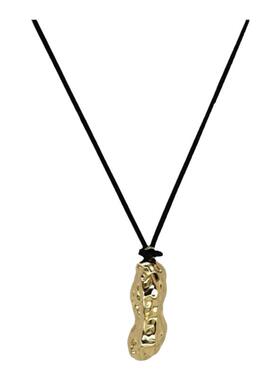 好事花生绑绳项链女原创设计高级感好运好事发生项链鹿皮绳毛衣链