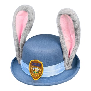 疯狂动物城帽子兔子警官毛呢礼帽朱迪发饰迪士尼游园装备头饰发箍