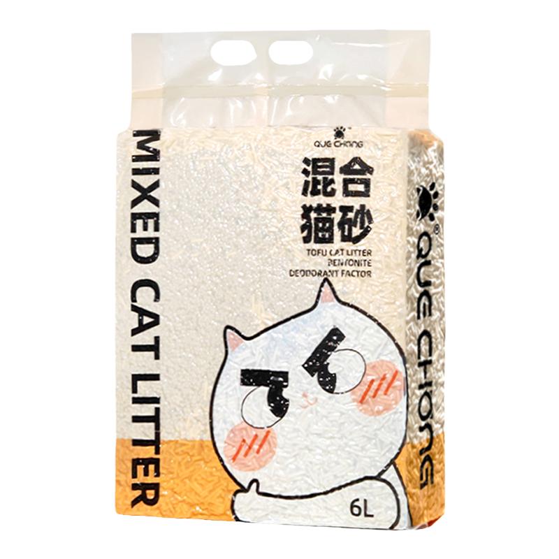 雀宠猫砂豆腐猫砂6L*4包大袋除臭猫砂猫咪用品10kg公斤20斤大包装