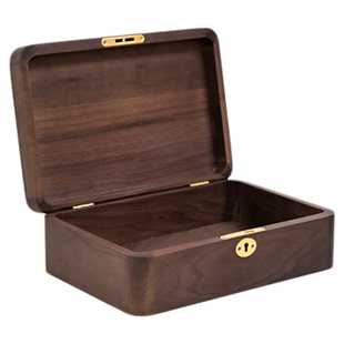 金条收纳盒20g50g100g黄金存放盒子黑胡桃实木带锁五金首饰盒结婚