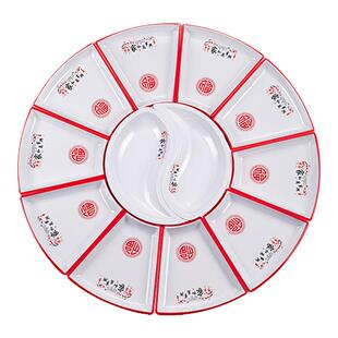 清远围餐酒席拼盘组合餐具26CM加大加厚扇形菜盘子大盘鸡海鲜摆盘