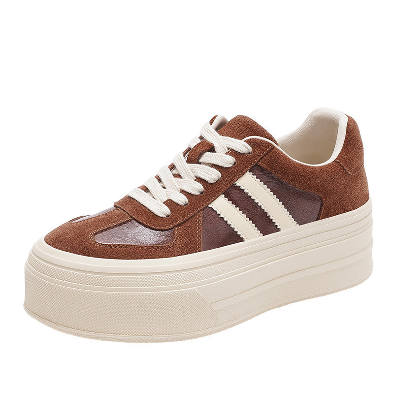 哈森时尚复古厚底增高德训鞋小白鞋百搭女鞋2026新款HCS261201