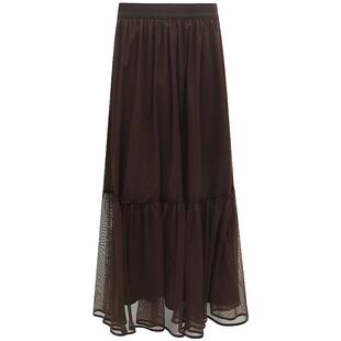 COCOBELLA重磅5M+料率网纱半身裙女飘逸多层A字大摆长裙HS3009