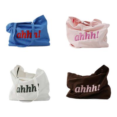 Ahhh tote bag 经典大容量多色logo刺绣手提托特包