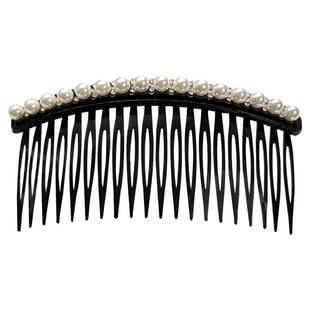 顶夹仿珍珠发梳卡倒插梳盘发饰刘海盘头发卡防滑女发夹器顶梳头饰