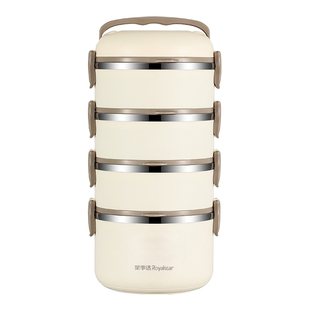 荣事达多层保温饭盒可微波炉加热上班族学生便携带饭桶304不锈钢