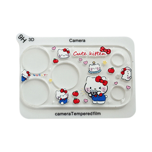 适用苹果17promax镜头膜17pro后摄像头保护膜iPhone16pro相机AR增透15Plus卡通钢化玻璃贴14一体全包13防爆膜