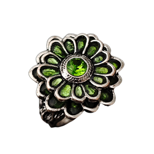 lovebuff绿花戒指黑魂周边指环周边金属戒指中古风生日礼物