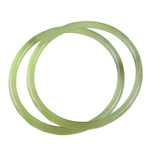 只此青绿｜叮当镯一对天然玉髓玛瑙细圆条手镯少女款玉镯古风汉服