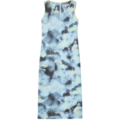 [博主同款]PSALTER诗篇水墨晕染印花圆领无袖针织裙连衣裙夏