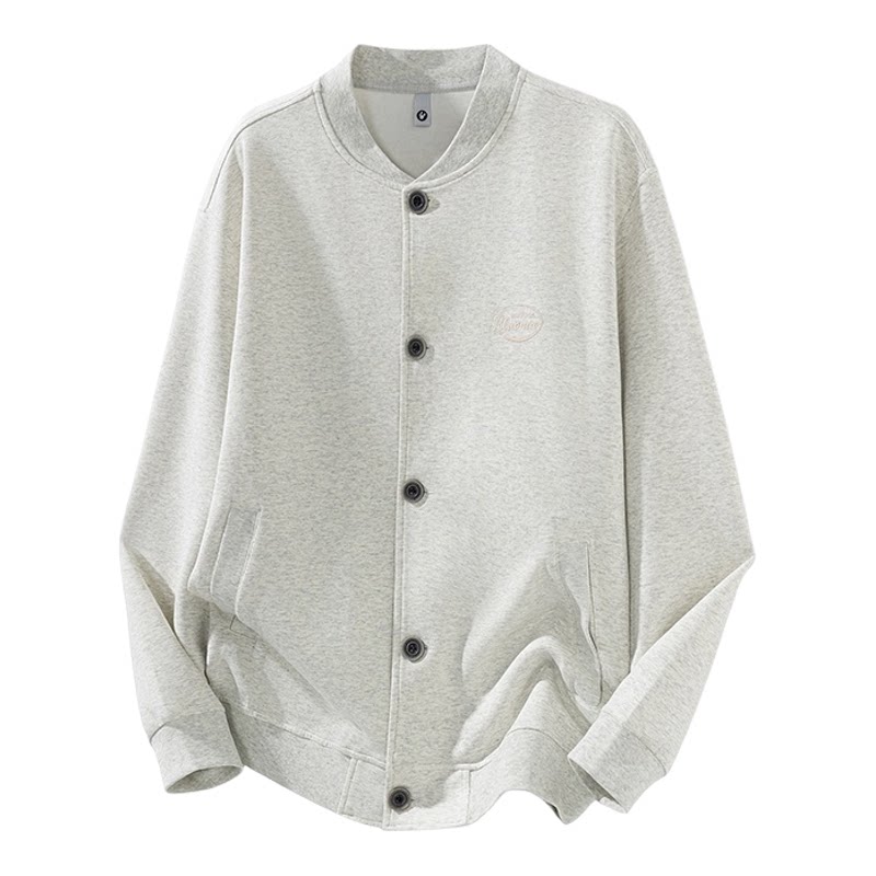 ZUOJIAZUO美式风立领短外套男宽松休闲开衫卫衣潮流夹克韩版纽扣