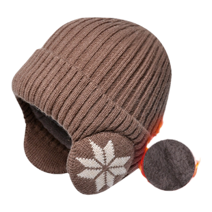护耳帽子冬季男士女加绒加厚保暖针织帽毛线帽冬天防风防寒包头帽