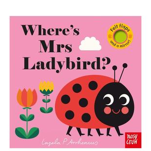 【预售】【毛毡翻翻书】瓢虫夫人在哪里? 【Felt Flaps】Where's Mrs Ladybird?英文儿童趣味原版图书外版进口书籍 Ingela P Arrh