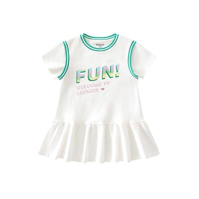 abckids童装女童连衣裙夏季2026新款洋气运动小女孩儿童夏装T恤裙