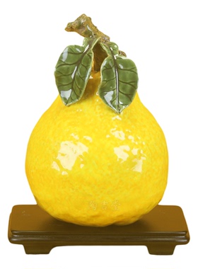 石湾公仔陶瓷柚子摆件家业兴旺