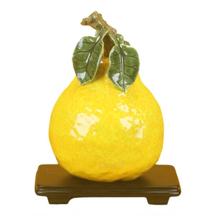 新品石湾公仔陶瓷柚子家业兴旺中式古典家居玄关艺术摆件装饰送礼