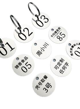 不锈钢号码牌金属数字麻辣烫夹子酒店编号钥匙幼儿园水杯号牌定制
