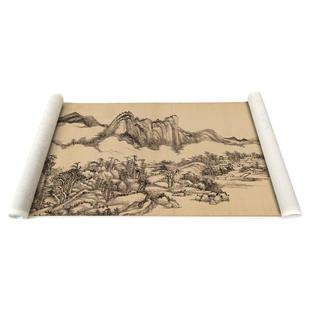 清 王原祁 仿黄公望富春山居图 传世名画国画真迹复制品微喷手卷