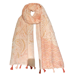 气质粉色腰果花丝巾女春季百搭长款大披肩夏天沙滩巾薄款棉麻围巾