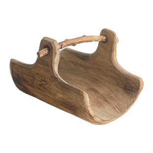 河柳提篮型托盘木制实木果盘侘寂风客厅茶台零食盘家居摆件装饰品