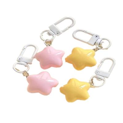 粉嫩奶黄星星钥匙扣少女心软萌ins五角星背包挂件送闺蜜情侣礼物