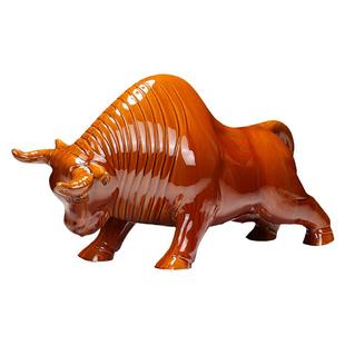 博艺萱势不可挡牛摆件工艺品陶瓷牛办公室书房桌面摆设招财生肖牛