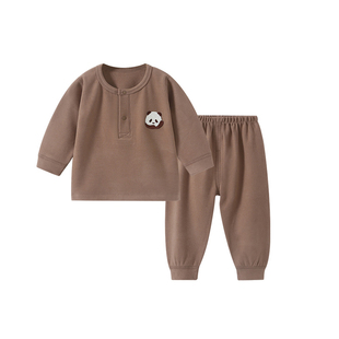 德绒婴儿衣服秋季分体套装宝宝秋装男宝儿童秋衣睡衣贴身两件套冬