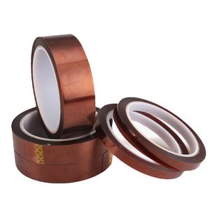 0.2MM加厚金手指耐高温双面胶带 高粘度耐热抗高温耐高温250度300°工业用SMT粘贴聚酰亚胺膜茶色双面胶纸宽