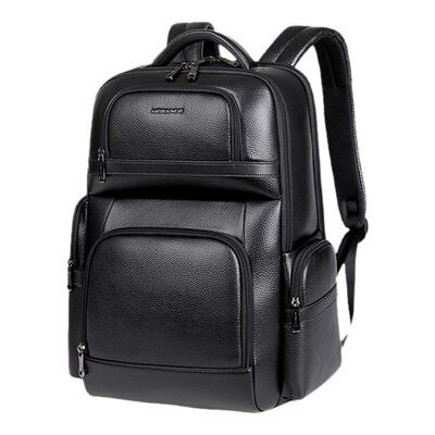 头层牛皮双肩包男士高端商务通勤