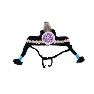 宠物搞笑帽子饰品 土著人印第安人头饰 猫咪头套拍照抖音道具