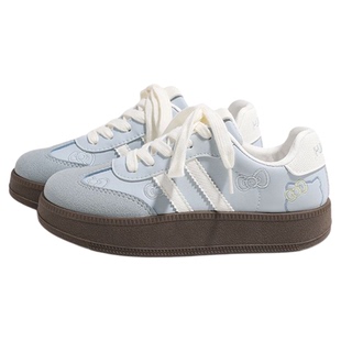 环球女鞋加绒2025新款二棉鞋冬学生多巴胺刺绣德训鞋女大童小白鞋