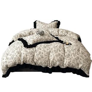 果点家纺【25秋冬新品】A类全棉皱皱纱四件套轻奢法式床品格蕾