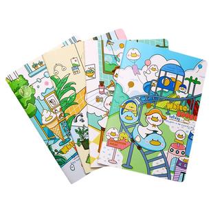 四方伙伴A5/B5缝线本笔记本子小清新简约学生记事本大号作业本办公文具创意软面抄工作笔记练习本