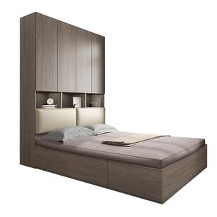 多功能小卧室床衣柜一体组合榻榻米实木儿童成人小户型储物床定制