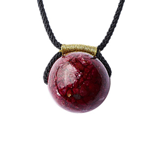 朱砂官方旗舰店原石圆珠转运珠晶体砂吊坠男女项链挂件饰品锁骨链