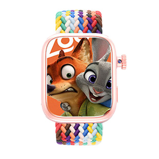 适用迪士尼纽贝迪手表表带果芯云子藤园儿童电话手表尼龙编织透气腕带通用35mm接口磁吸回环拉伸替换带可调节