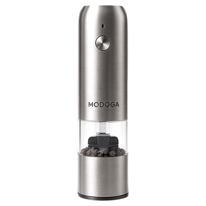 MODOGA胡椒研磨器黑胡椒粉粒电动研磨器厨房家用亚麻籽自动研磨瓶