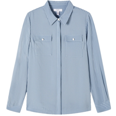 菲妮迪蓝白条纹通勤衬衫