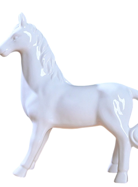 陶瓷马摆件一对十二12生肖红色马家居装饰风水瓷器马玄关马到成功