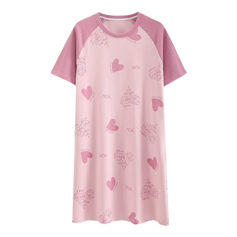 北极绒韩版可爱睡裙女夏季短袖纯棉2025年新款睡衣少女家居服春秋