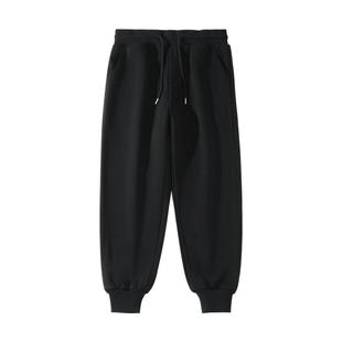 班尼路休闲裤子男2026春季重磅黑色束脚裤男士宽松运动裤卫裤潮A