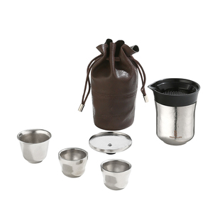 麦卡伦纯钛茶具户外露营旅行茶具套装超轻便携泡茶杯高档快客杯