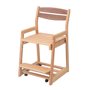 原木笔记儿童实木学习椅重力轮椅子凳子橡木成长座椅升降椅写字椅