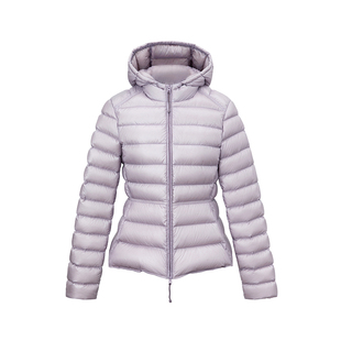 SUK 时尚先锋！90白鹅绒绗缝设计感收腰显瘦保暖连帽羽绒服外套女