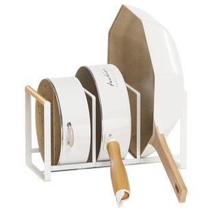 御仕家橱柜内锅具厨房分隔放锅架平底锅炒锅收纳神器家用置物架子