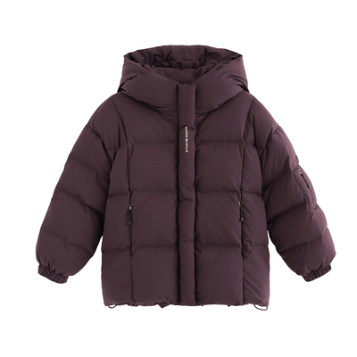 男童白鸭绒连帽羽绒服防水面包服