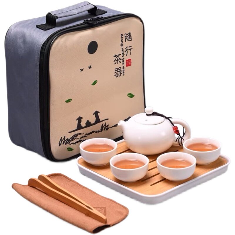 旅游陶瓷功夫茶具茶壶盖碗泡茶杯