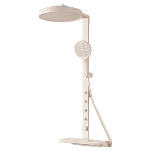 上杉M5w-淋浴花洒套装增压顶喷奶白枪灰数显全铜数显恒温浴室