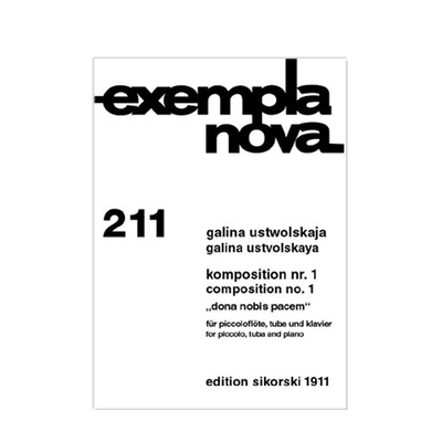 乌斯托尔思卡娅 给我们和平 NO1 短笛大号和钢琴 总分谱 思考斯基 Ustvolskaya Composition No1 Piccolo Tuba Piano SIK1911