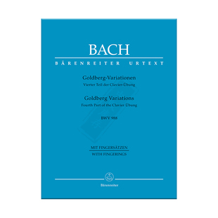 巴赫 哥德堡变奏曲BWV988 钢琴独奏带指法 骑熊士原版正版乐谱书 Bach Sebastian Goldberg Variations piano BA10848